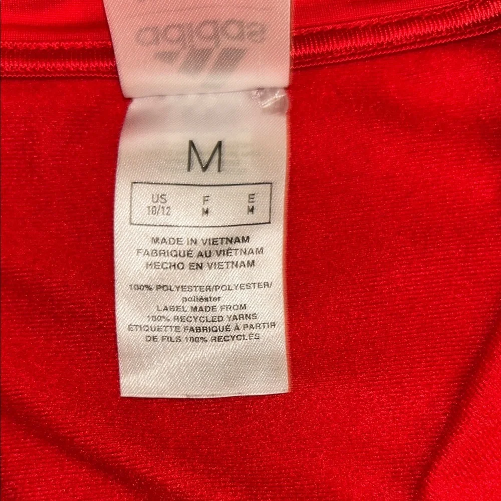Adidas Kids Red Jacket with White Logo - Picture 4 of 9